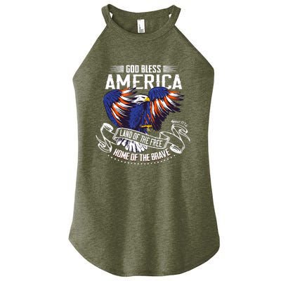 God Bless America Eagle | Land Of The Free Home Of The Brave Women’s Perfect Tri Rocker Tank