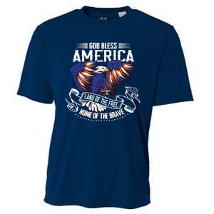 God Bless America Eagle | Land Of The Free Home Of The Brave Cooling Performance Crew T-Shirt