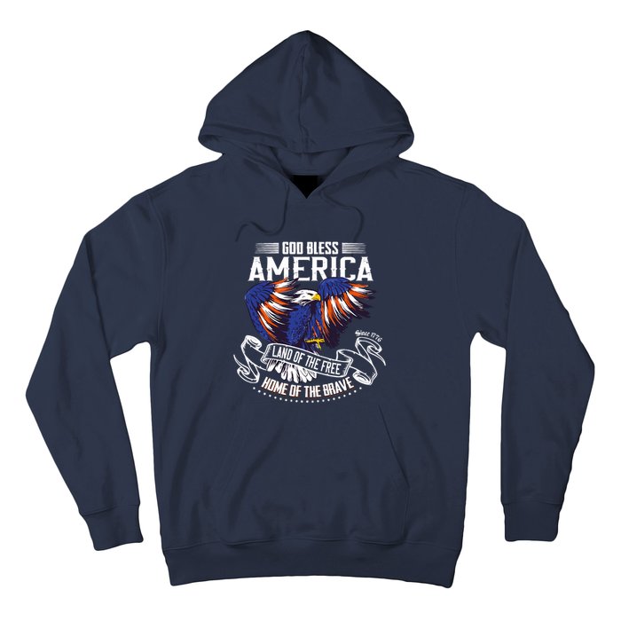 God Bless America Eagle | Land Of The Free Home Of The Brave Hoodie