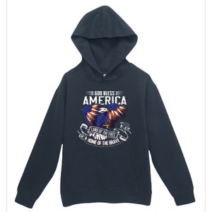 God Bless America Eagle | Land Of The Free Home Of The Brave Urban Pullover Hoodie