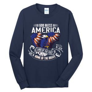 God Bless America Eagle | Land Of The Free Home Of The Brave Tall Long Sleeve T-Shirt