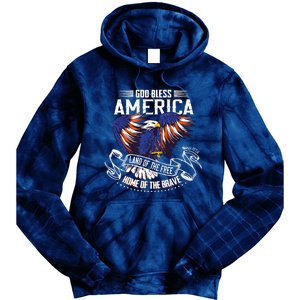 God Bless America Eagle | Land Of The Free Home Of The Brave Tie Dye Hoodie