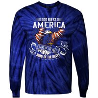 God Bless America Eagle | Land Of The Free Home Of The Brave Tie-Dye Long Sleeve Shirt