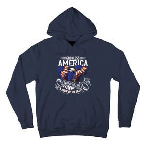 God Bless America Eagle | Land Of The Free Home Of The Brave Tall Hoodie