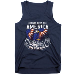 God Bless America Eagle | Land Of The Free Home Of The Brave Tank Top