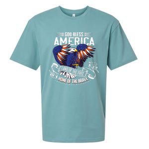 God Bless America Eagle | Land Of The Free Home Of The Brave Sueded Cloud Jersey T-Shirt