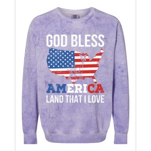 God Bless America Land That I Love Usa 4th Of July Gift Colorblast Crewneck Sweatshirt