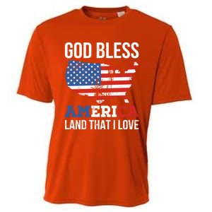 God Bless America Land That I Love Usa 4th Of July Gift Cooling Performance Crew T-Shirt