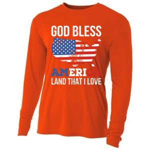 God Bless America Land That I Love Usa 4th Of July Gift Cooling Performance Long Sleeve Crew