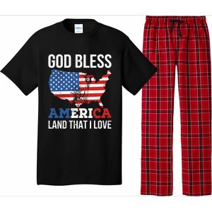 God Bless America Land That I Love Usa 4th Of July Gift Pajama Set