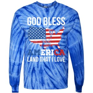 God Bless America Land That I Love Usa 4th Of July Gift Tie-Dye Long Sleeve Shirt