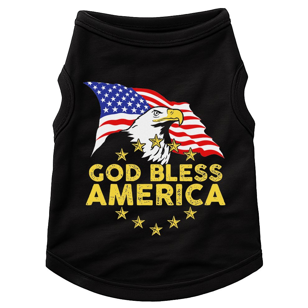 God Bless America Patriotic Bald Eagle United States Doggie Tank