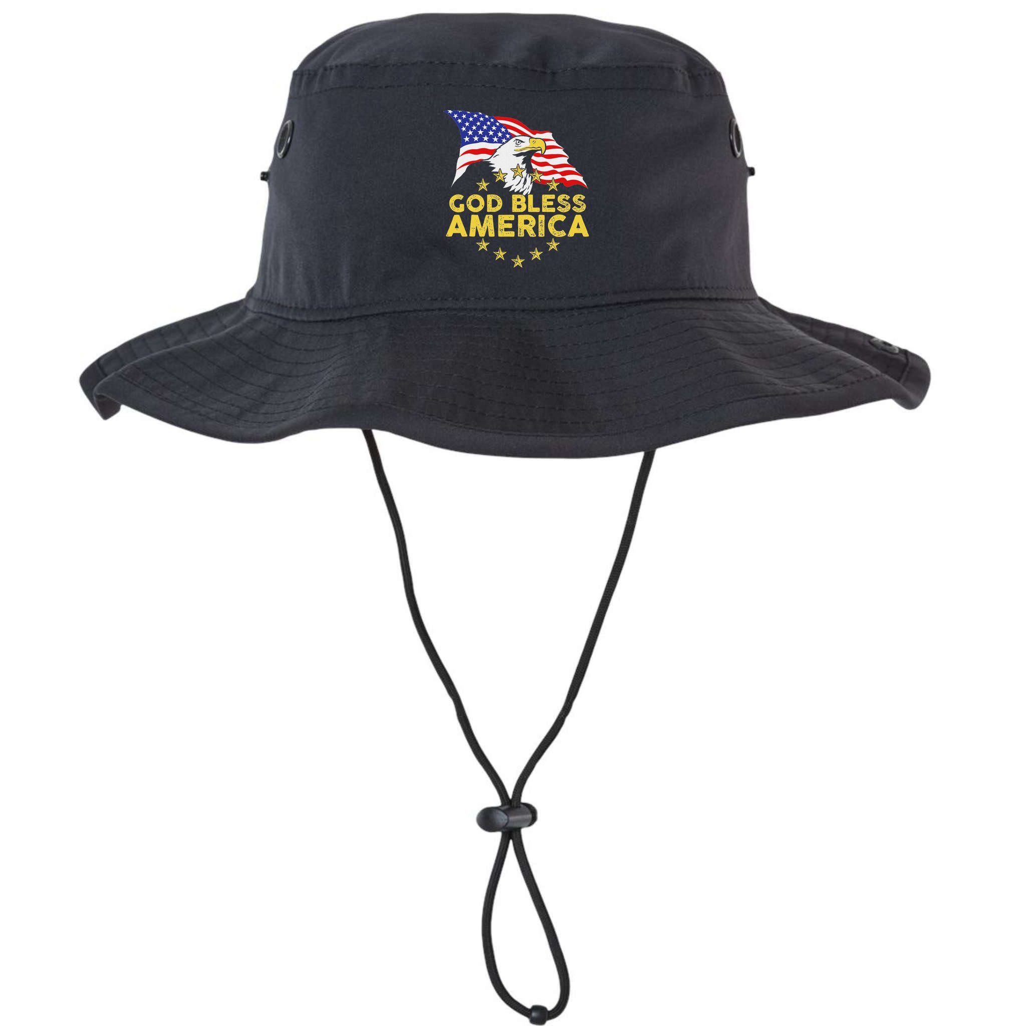 God Bless America Patriotic Bald Eagle United States Bucket Hat