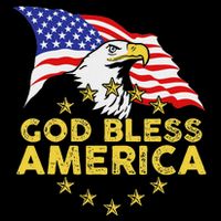 God Bless America Patriotic Bald Eagle United States Drawstring Bag