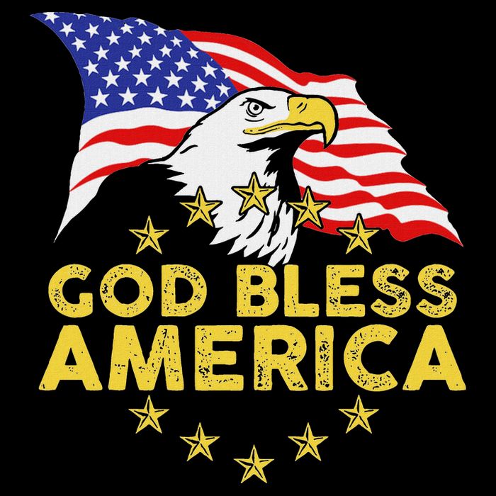 God Bless America Patriotic Bald Eagle United States Drawstring Bag