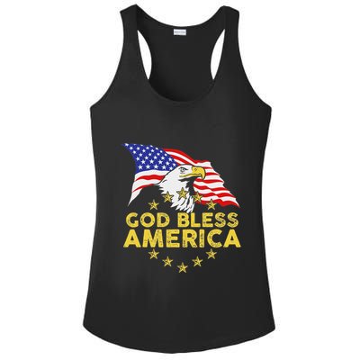 God Bless America Patriotic Bald Eagle United States Ladies PosiCharge Competitor Racerback Tank