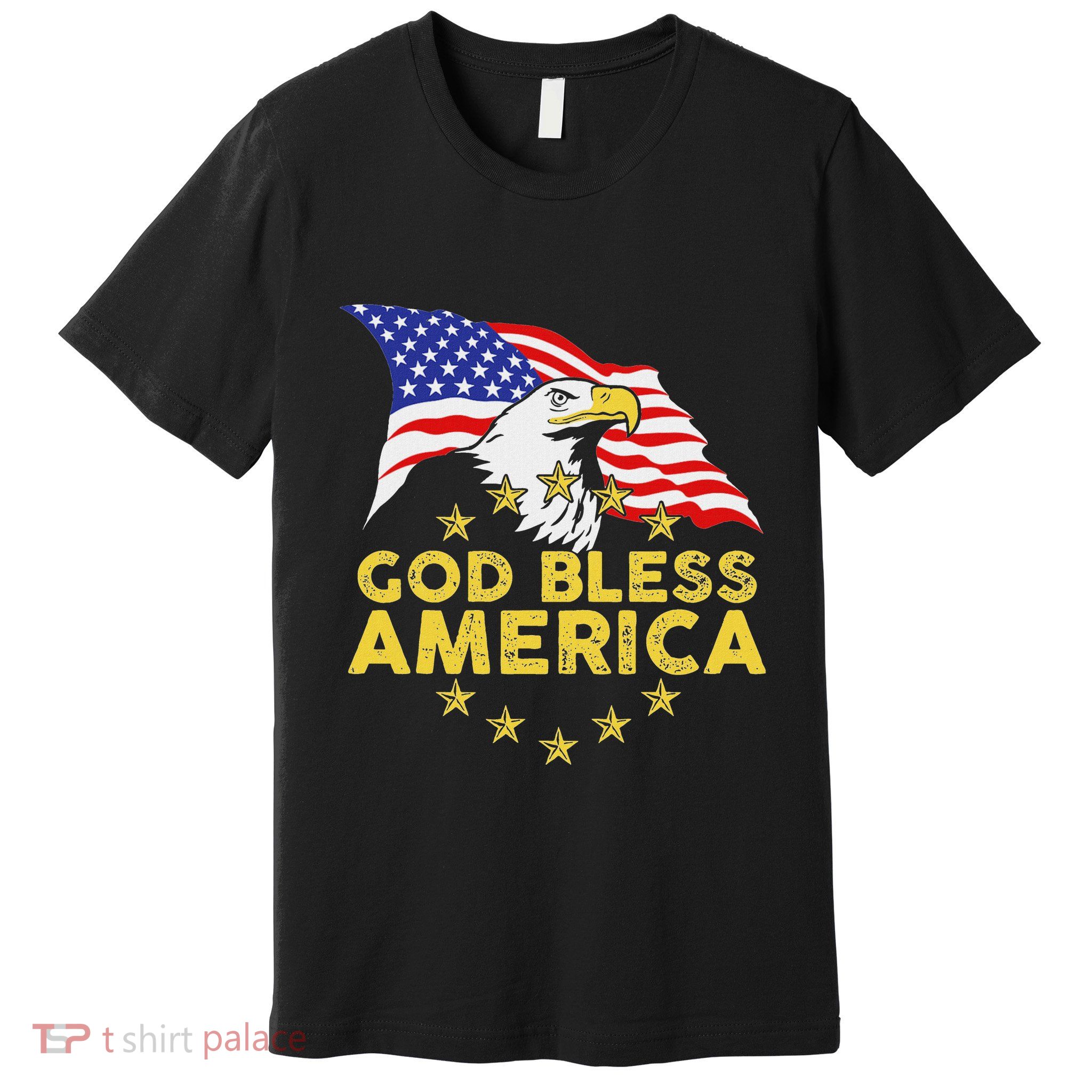 God Bless America Patriotic Bald Eagle United States Premium T-Shirt