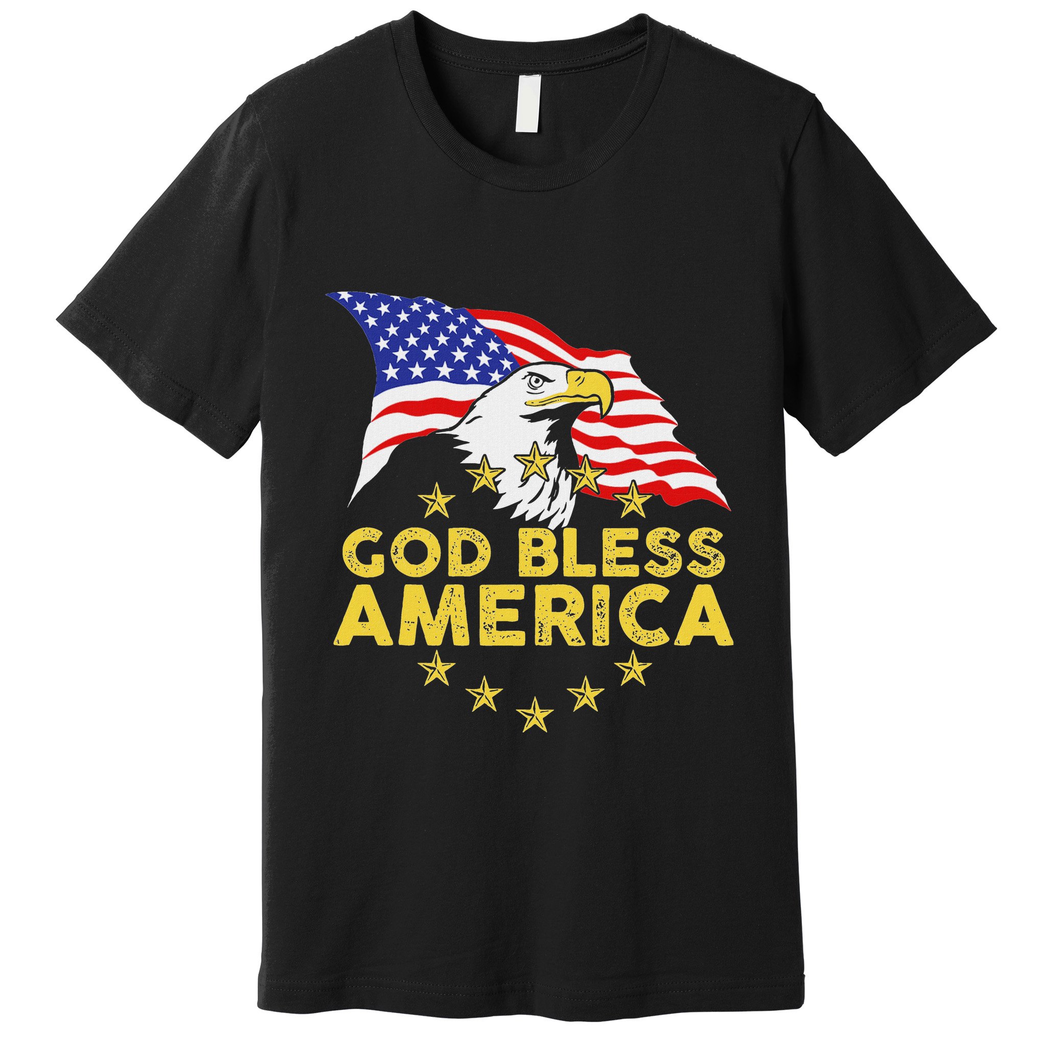 God Bless America Patriotic Bald Eagle United States Premium T-Shirt