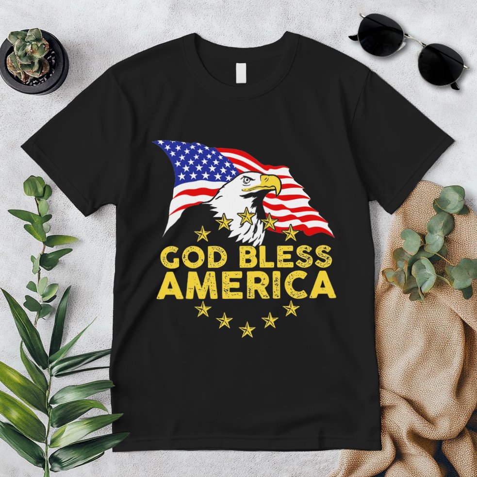 God Bless America Patriotic Bald Eagle United States Premium T-Shirt