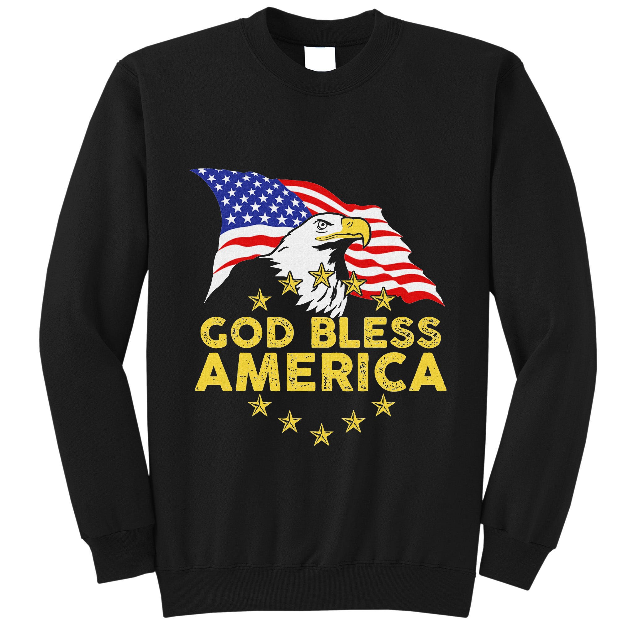 God Bless America Patriotic Bald Eagle United States Tall Sweatshirt