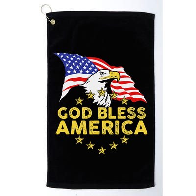 God Bless America Patriotic Bald Eagle United States Golf Towel