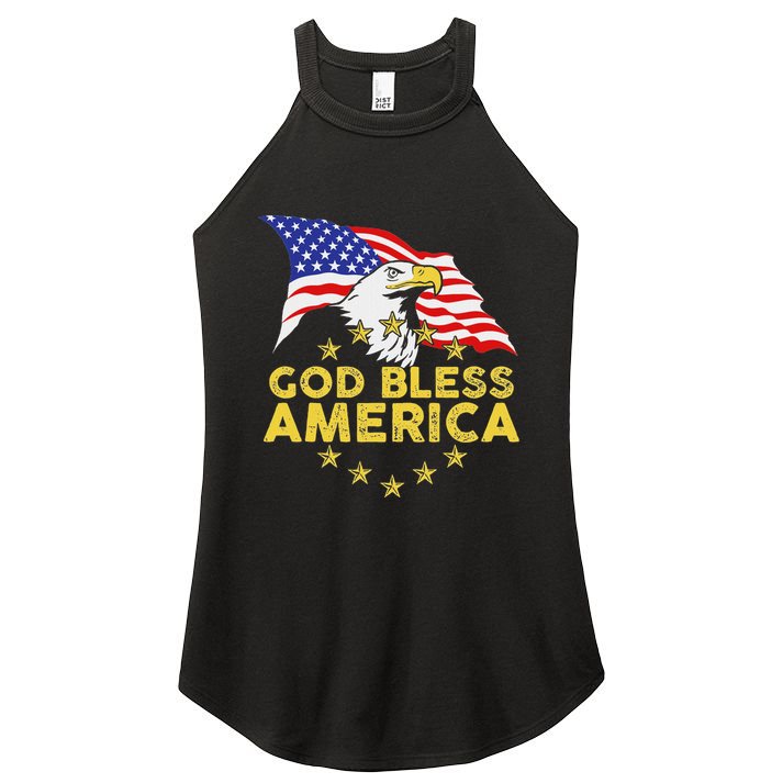 God Bless America Patriotic Bald Eagle United States Women's Perfect Tri Rocker Tank