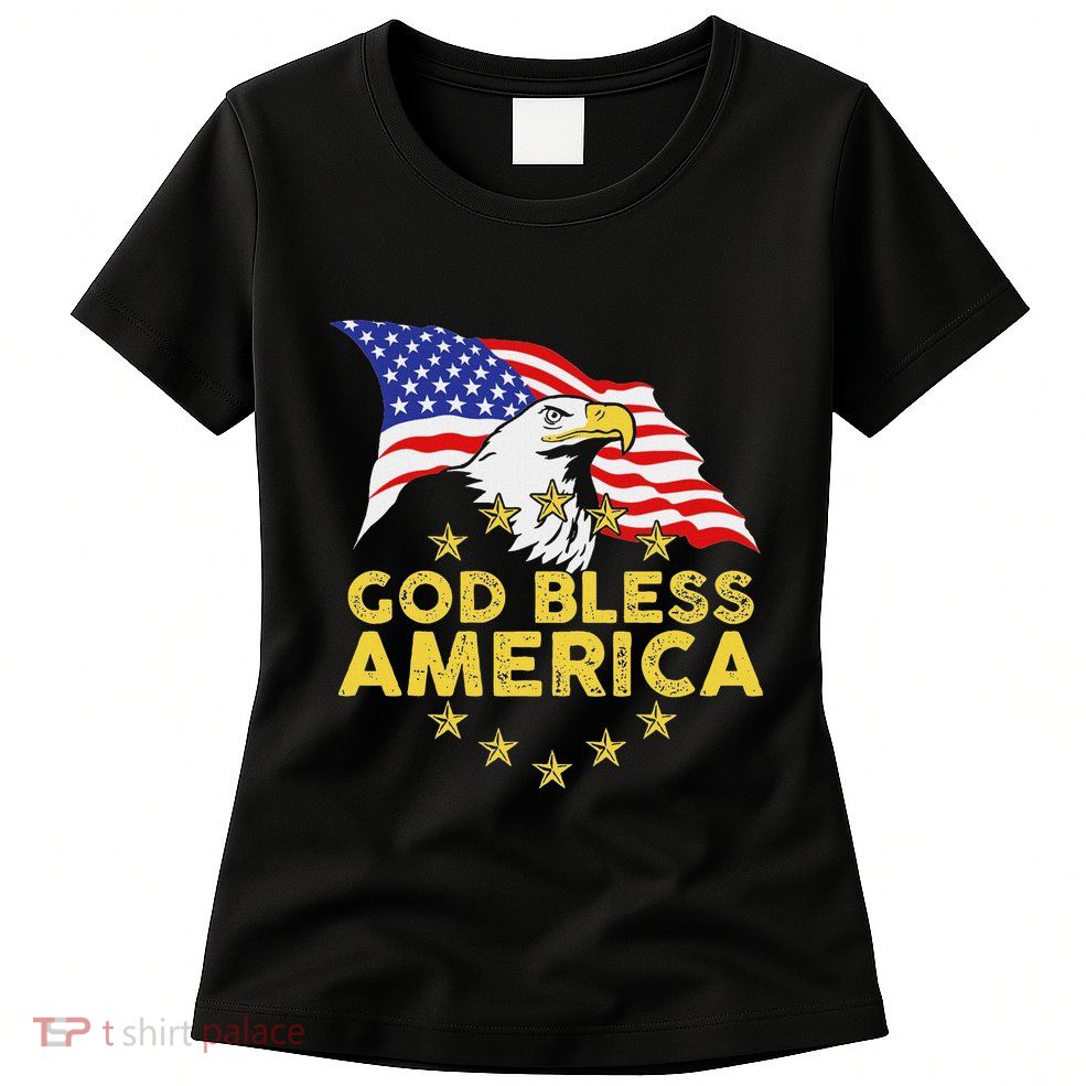God Bless America Patriotic Bald Eagle United States Womens T-Shirt