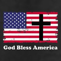 God Bless America Patriotic Flag With Cross Adult Drive Performance Visor