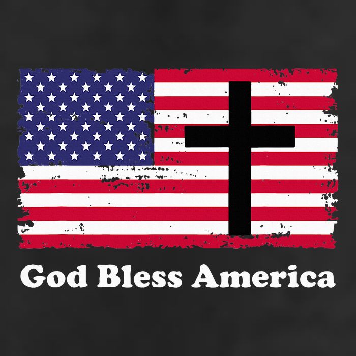 God Bless America Patriotic Flag With Cross Adult Drive Performance Visor