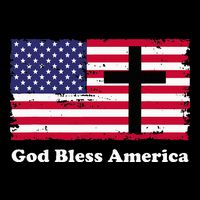 God Bless America Patriotic Flag With Cross Mesh Reversible Basketball Jersey Tank
