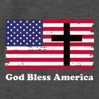 God Bless America Patriotic Flag With Cross Vector Backpack