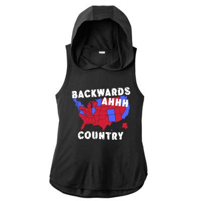 Gotfunny Backwards Ahhh Country Ladies PosiCharge Tri-Blend Wicking Draft Hoodie Tank