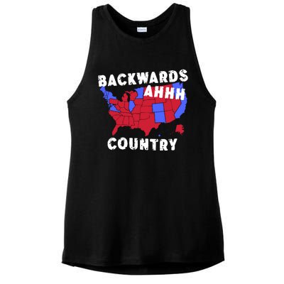 Gotfunny Backwards Ahhh Country Ladies PosiCharge Tri-Blend Wicking Tank