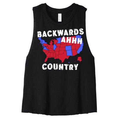 Gotfunny Backwards Ahhh Country Women's Racerback Cropped Tank