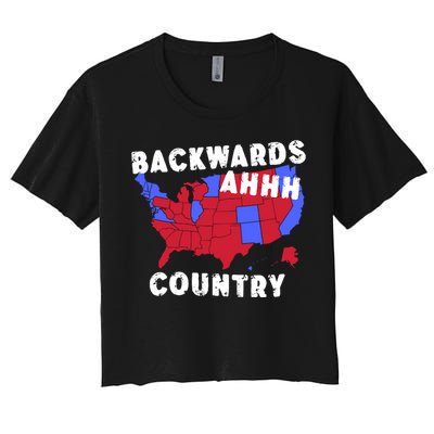 Gotfunny Backwards Ahhh Country Women's Crop Top Tee