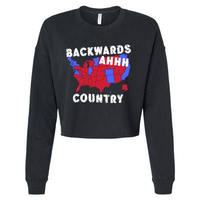 Gotfunny Backwards Ahhh Country Cropped Pullover Crew