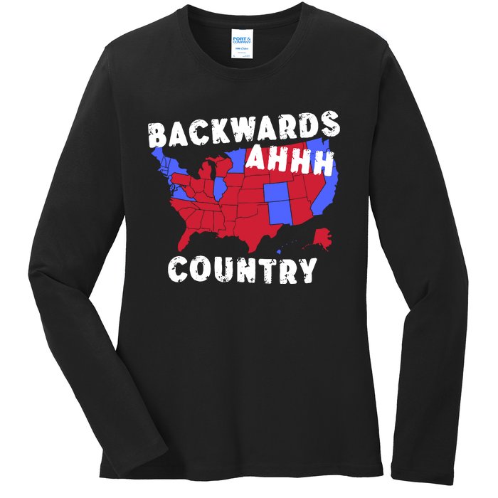 Gotfunny Backwards Ahhh Country Ladies Long Sleeve Shirt