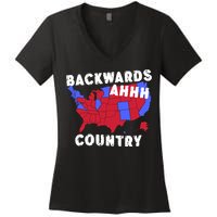 Gotfunny Backwards Ahhh Country Women's V-Neck T-Shirt