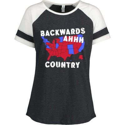 Gotfunny Backwards Ahhh Country Enza Ladies Jersey Colorblock Tee