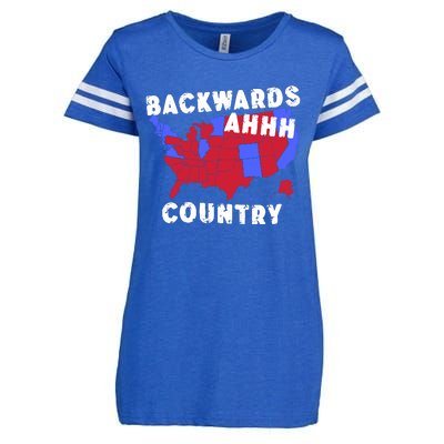 Gotfunny Backwards Ahhh Country Enza Ladies Jersey Football T-Shirt