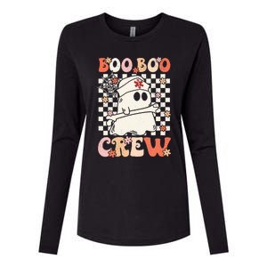 Groovy Boo Boo Crew Nurse Ghost Paramedic EMT EMS Halloween Womens Cotton Relaxed Long Sleeve T-Shirt