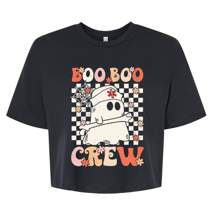 Groovy Boo Boo Crew Nurse Ghost Paramedic EMT EMS Halloween Bella+Canvas Jersey Crop Tee