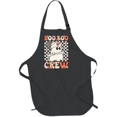 Groovy Boo Boo Crew Nurse Ghost Paramedic EMT EMS Halloween Full-Length Apron With Pockets