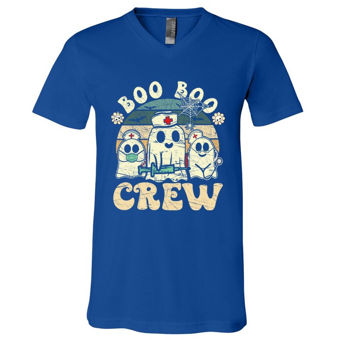 Groovy Boo Boo Crew Nurse Funny Ghost Halloween Nurse Cool Gift V-Neck T-Shirt