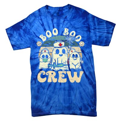 Groovy Boo Boo Crew Nurse Funny Ghost Halloween Nurse Cool Gift Tie-Dye T-Shirt