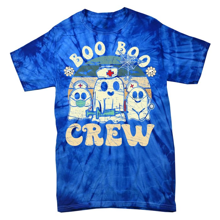 Groovy Boo Boo Crew Nurse Funny Ghost Halloween Nurse Cool Gift Tie-Dye T-Shirt