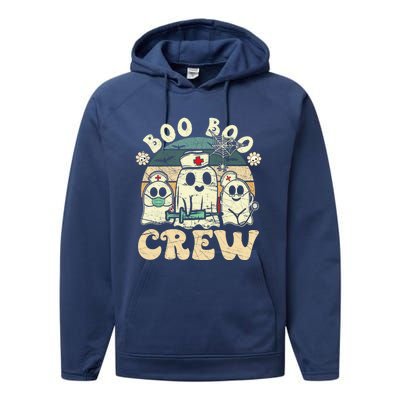 Groovy Boo Boo Crew Nurse Funny Ghost Halloween Nurse Cool Gift Performance Fleece Hoodie