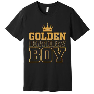 Golden Birthday Boy Birthday Party Decoration Premium T-Shirt