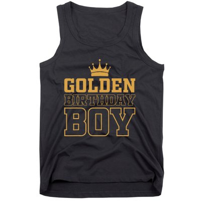 Golden Birthday Boy Birthday Party Decoration Tank Top