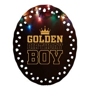 Golden Birthday Boy Birthday Party Decoration Ceramic Oval Ornament